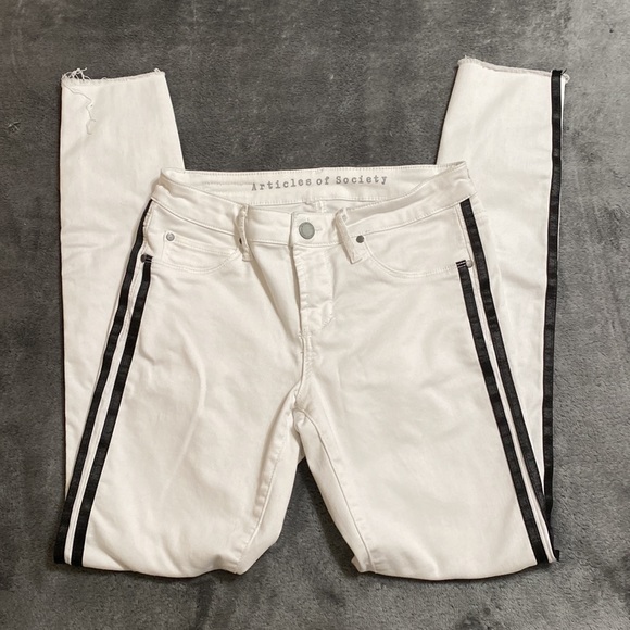Articles of society white racer with satin stations women size 25 like new ❤️🔥 - Picture 8 of 14